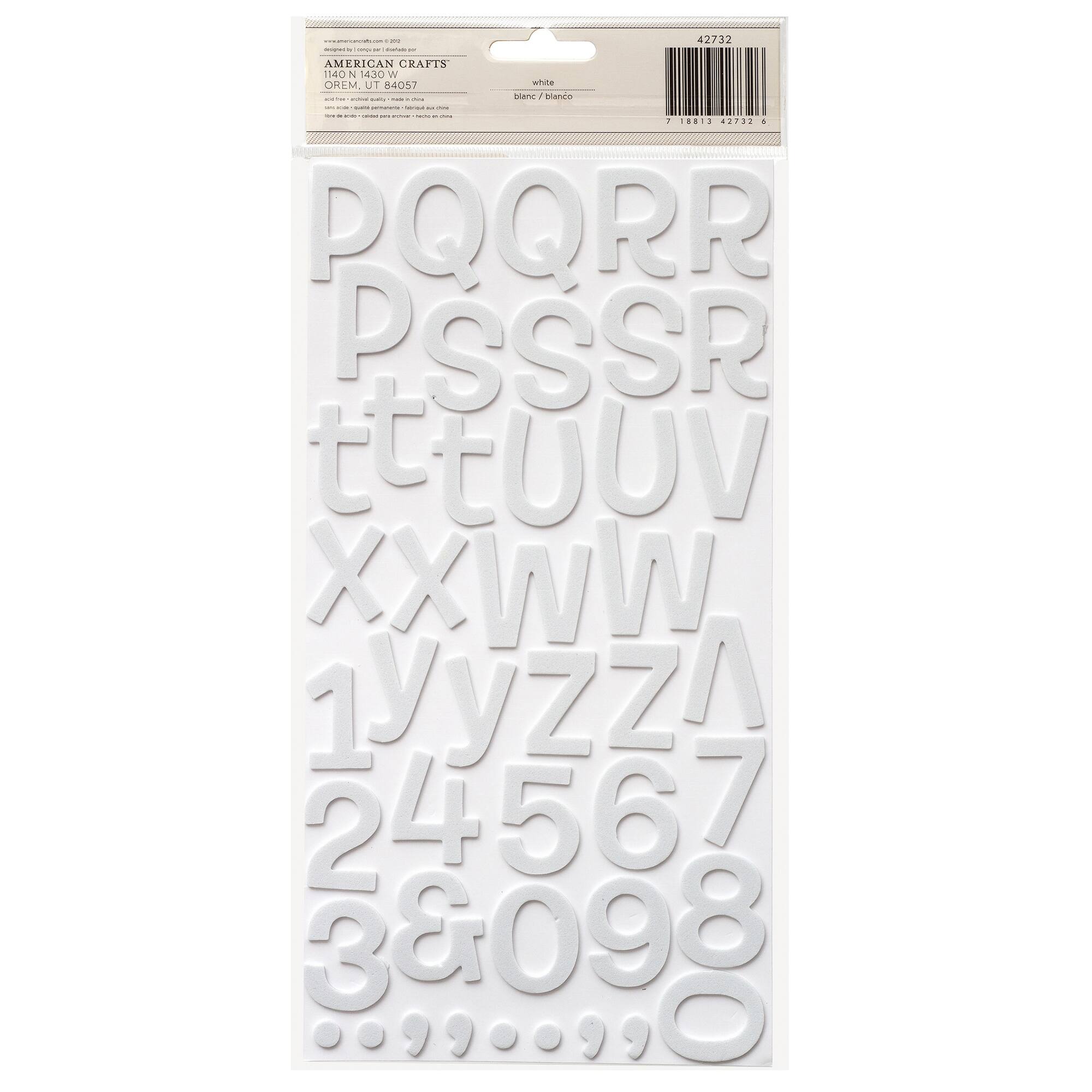 American Crafts™ White Rootbeer Float Foam Alphabet Stickers